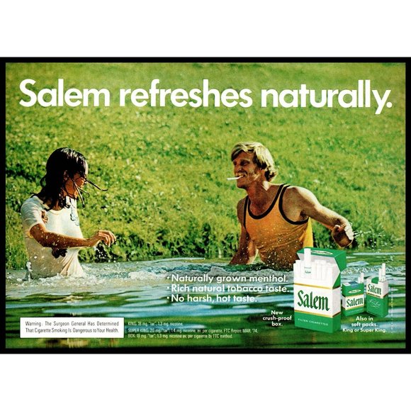 Salem | Art | 974 Salem Cigarettes Refreshes Naturally Vintage Print Ad ...